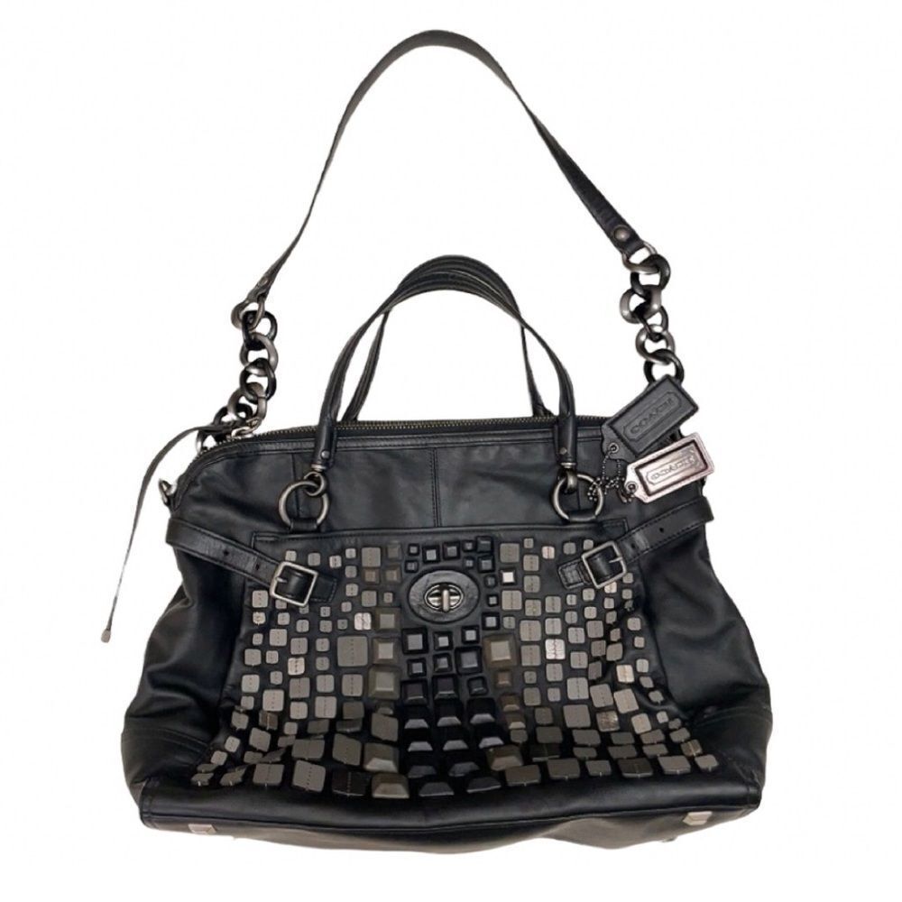 COACH Studded Flagship Ella Bag in Black - Picture 1 of 10